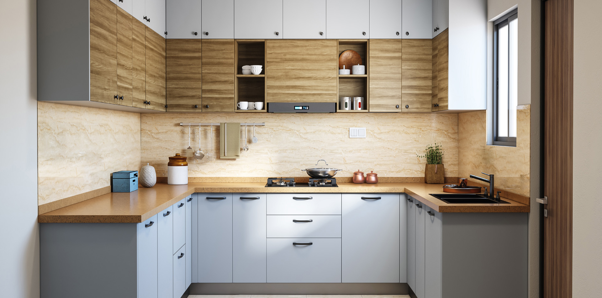 Fully-equipped modular kitchen Ahmedabad