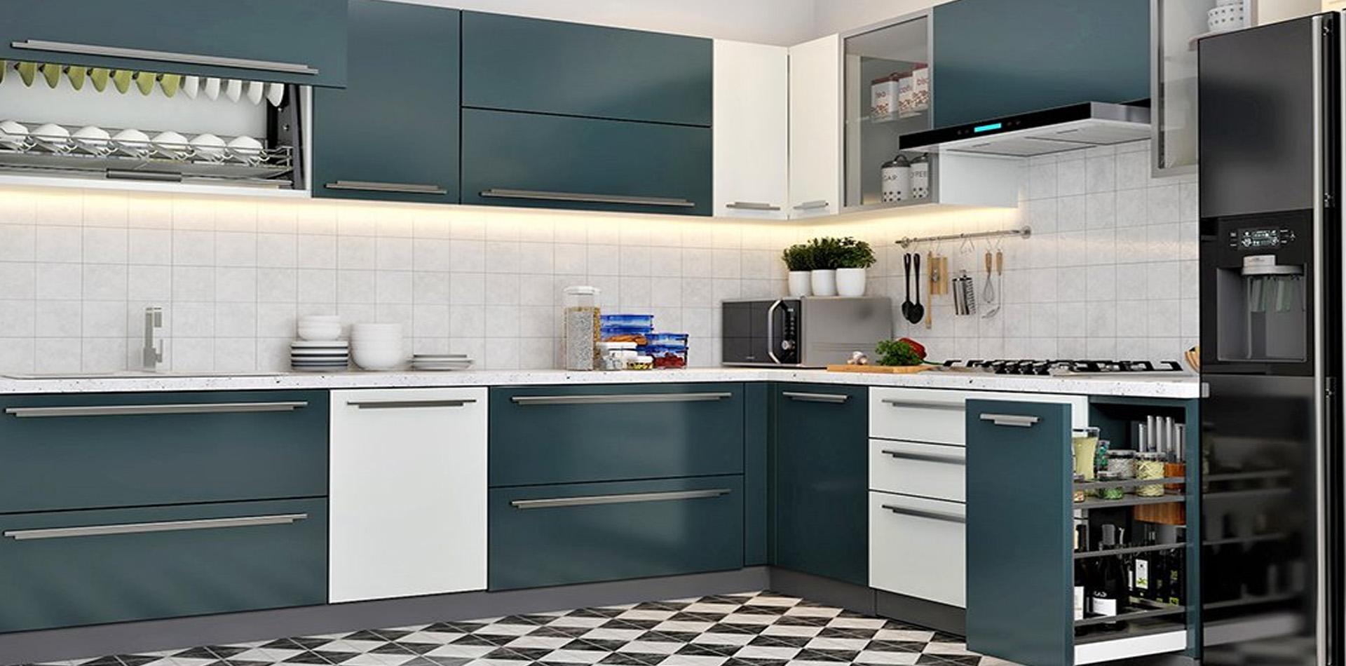 Modular kitchen with pantry Ahmedabad