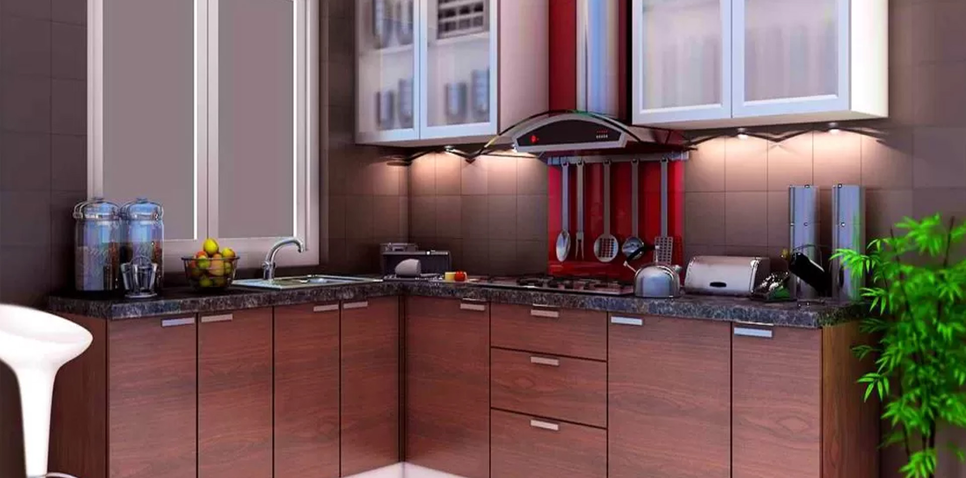 Modular kitchen with storage Ahmedabad